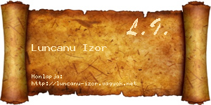 Luncanu Izor névjegykártya